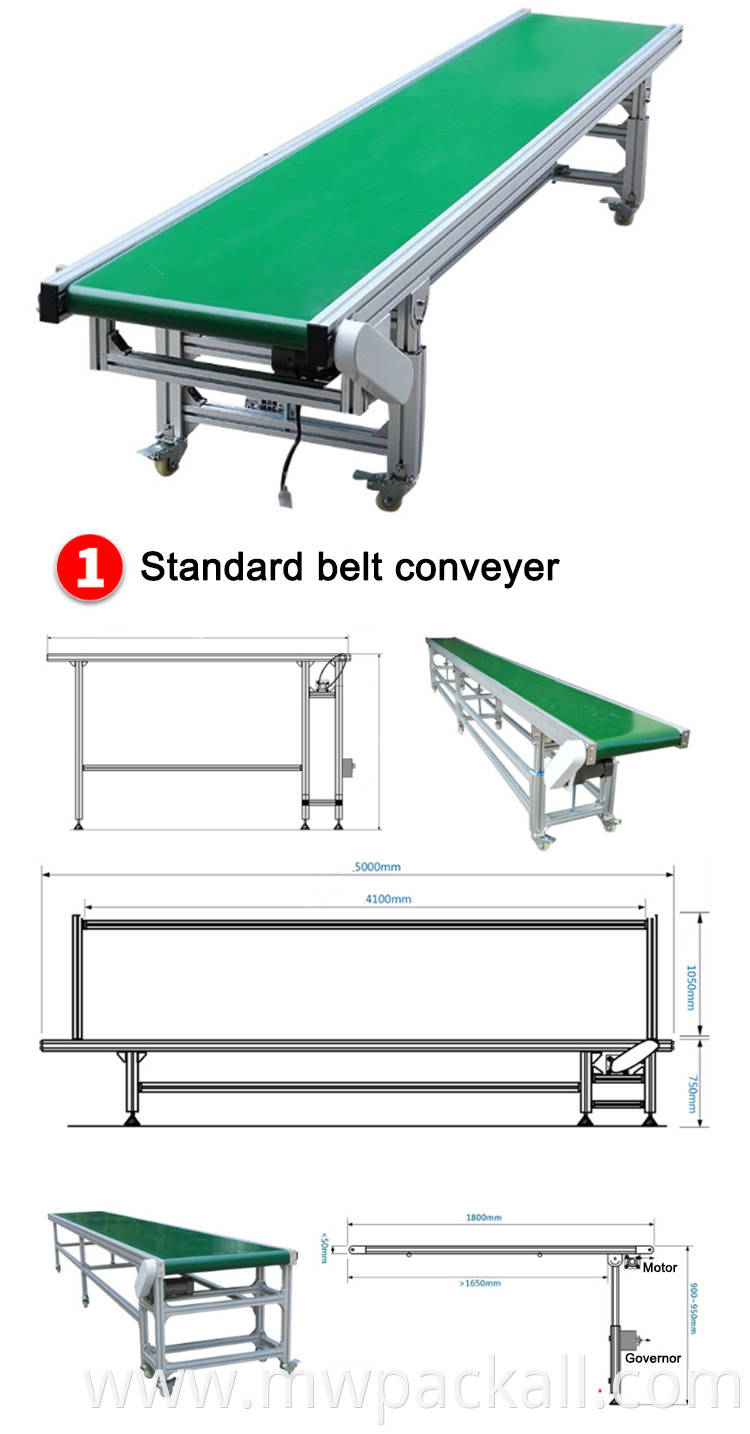 Good Price Electric Power Assembly Line Industrial Transfer Green PVC Belt Conveyor For Sale